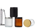 Wholesale 200g Elegant Green Amber Clear Glass Candle Jars with Aluminum Cap Custom Scent Candles Holder