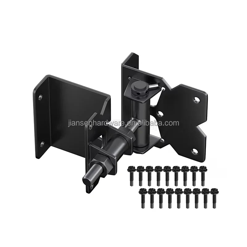 Black Gate Hinges Farm Gate Heavy Duty Adjustable Self Closing Gate Hinges PVC Door Hinge(1 Pair)