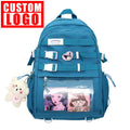 Custom logo Schoolgirl Backpack Cargo Wind Shoulder Casual Travel Bag Girl