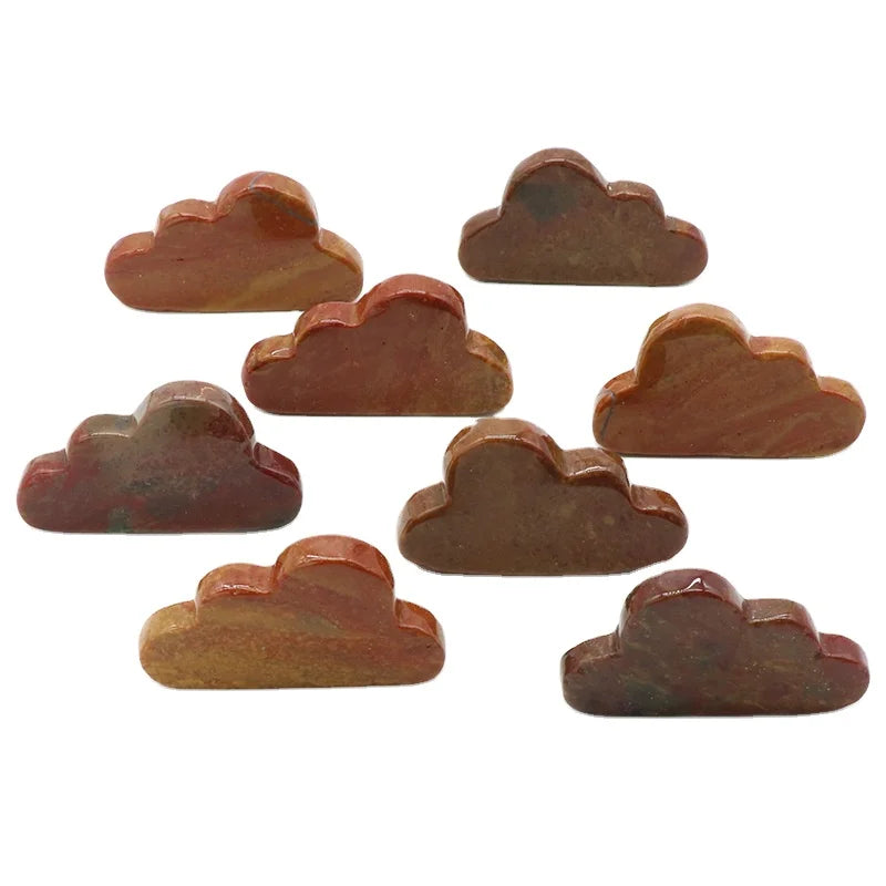 DIY Hand Carved Natural Marine Agate Cloud Shape Crystal Carving Healing Stone for Home Decoration