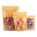 Wholesale Heat-Seal Stand-Up Kraft Paper Mylar Bag Reclosable Food Packaging Pouch for Flowers Sugar Nuts Candy