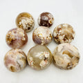 Wholesale Natural Cherry Blossom Agate Sphere Flower Agate Crystal Ball Decoration
