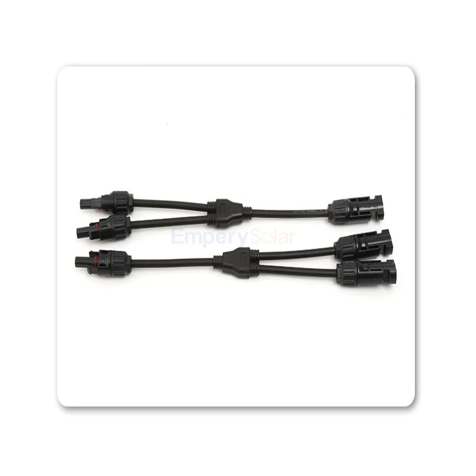 EmperySolar 2 Pin Standard Gender Front Electric Joint Waterproof Copper Tin Plated Black Cable Solar Panel Connector