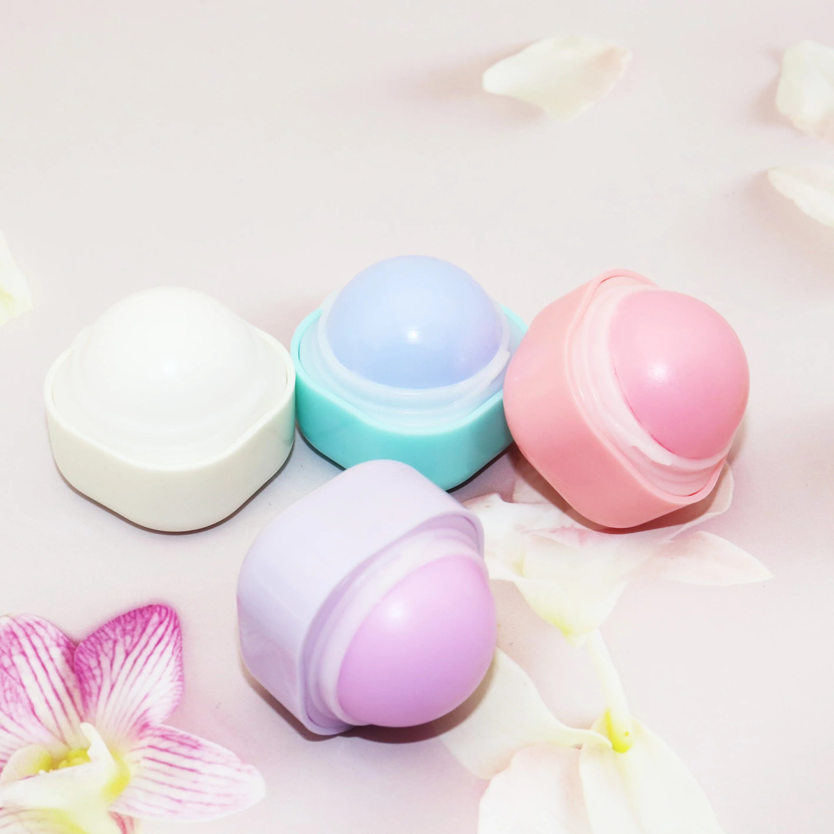 Private Label Round Ball Shape Moisturizing Lip Balm Custom Lip Balm