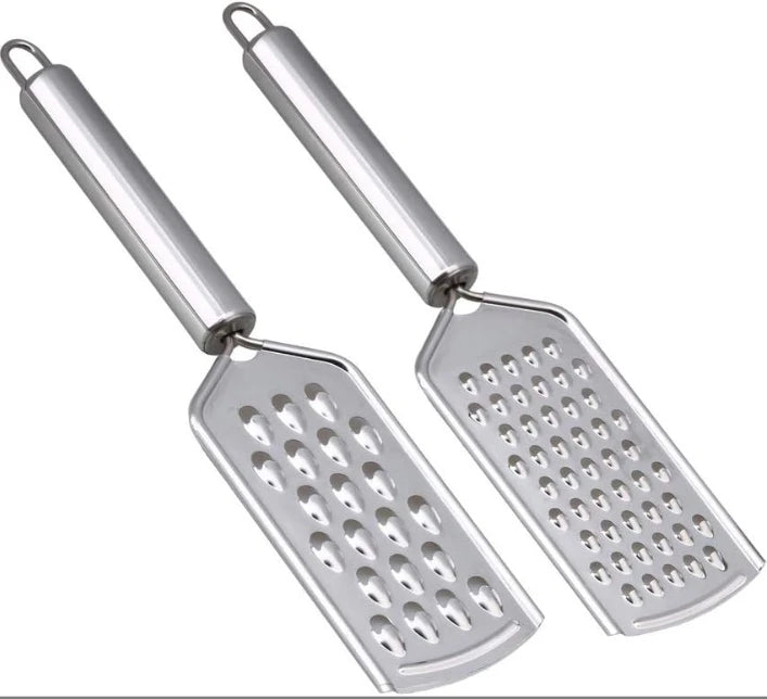 2pcs Kitchen Razor-Sharp Stainless Steel Blade Cheese Grater Fine Manual Hand Grater for Fruit and Vegetable