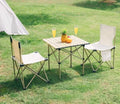 Outdoor Portable Minimalist Lightweight Folding Table and Chairs for Courtyard Balcony Bar Use with Hanging Railing