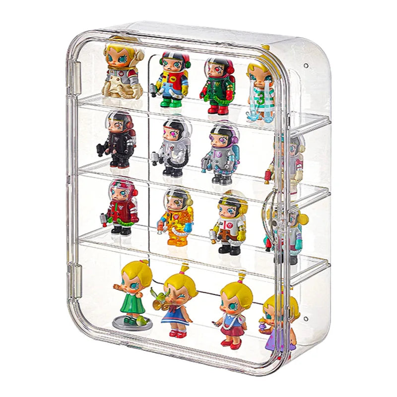 Dustproof Protection Eco-Friendly Folding Display Box for Figures Collectibles Plastic Storage Containers Magnetic Door Bag Use