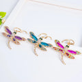 Cute Crystal Insect Dragonfly Car Key Chain Colorful Bling Rhinestone Dragonfly Keychain for Bag