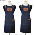 Wanmei Professional Old Vantage Japanese  Denim Apron Dyeing Hairdresser Cloth Skirt Work Clothes Barber Apron