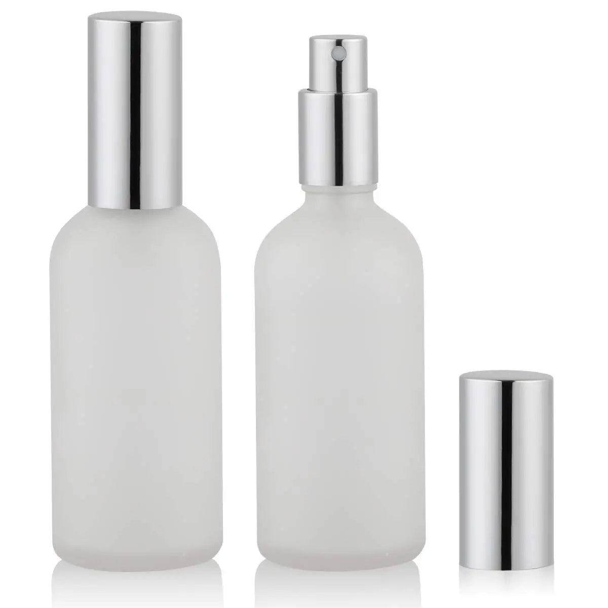 Refillable Empty Perfume Glass Spray Bottles Fine Mist Sprayer for  Essential Oil Silver Cap