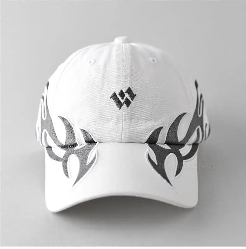Customize Embroidered Vintage Unstructured Sad Soft Baseball Hat Flames Personalized 6-Panel Common Cotton Custom Cap Unisex