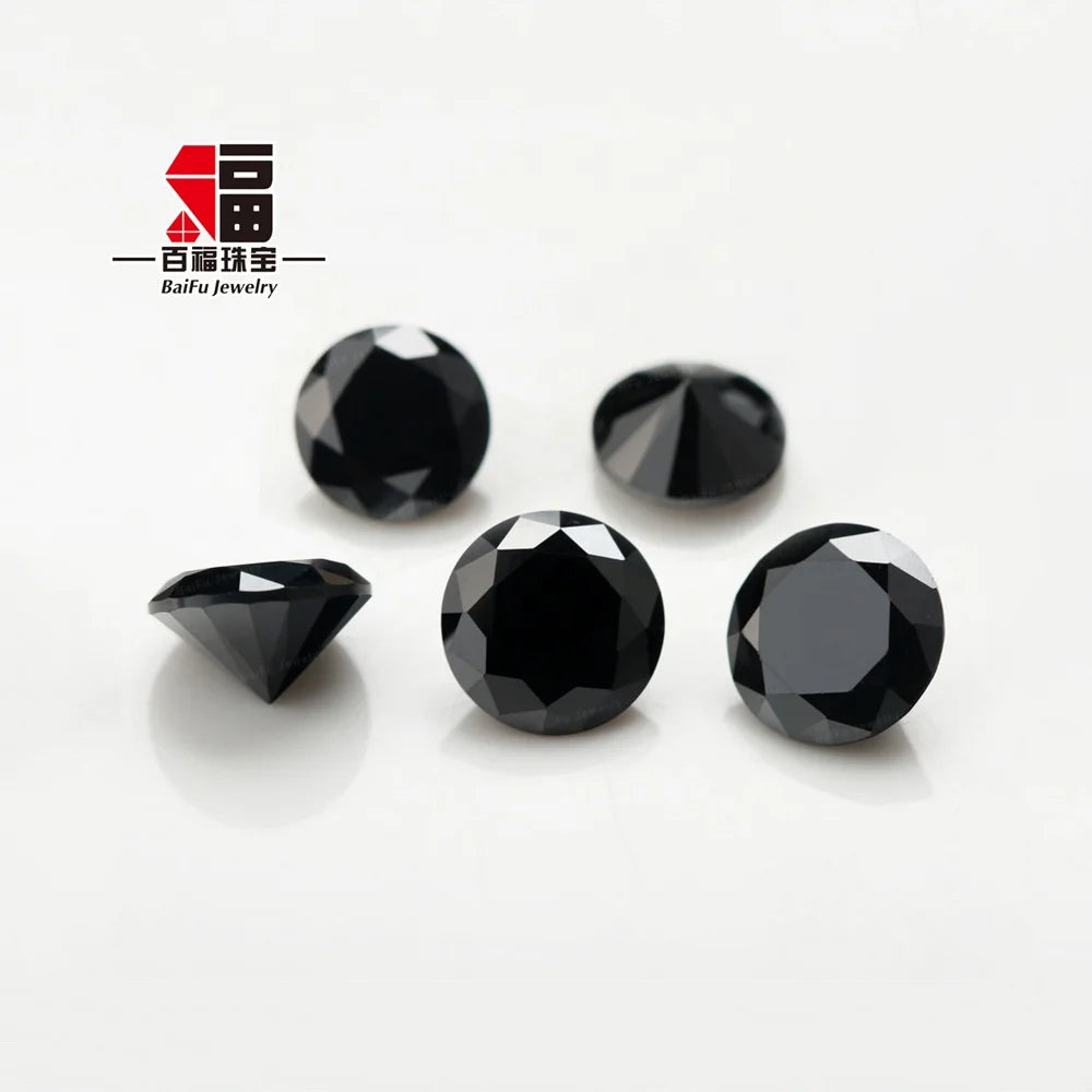 Baifu Jewelry Black Nano Resist High Temperature Round Nano Gems for Casting