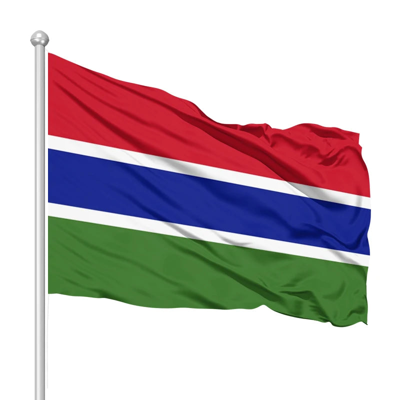 Custom 3*5FT Gambia Flag Double-Sided Outdoor Decorative Colorful Print Banner for Purchase