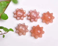 Hand Made Jewelry Accesory  Healing Crystal Gemstone Carvings Peach Moonstone Sunstone Sunflower