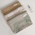 Zifeng OEM Chal Poncho Tejido Gruesos Winter Wholesale Thick Plaid Striped Tassel Scarf Cashmere Shawl