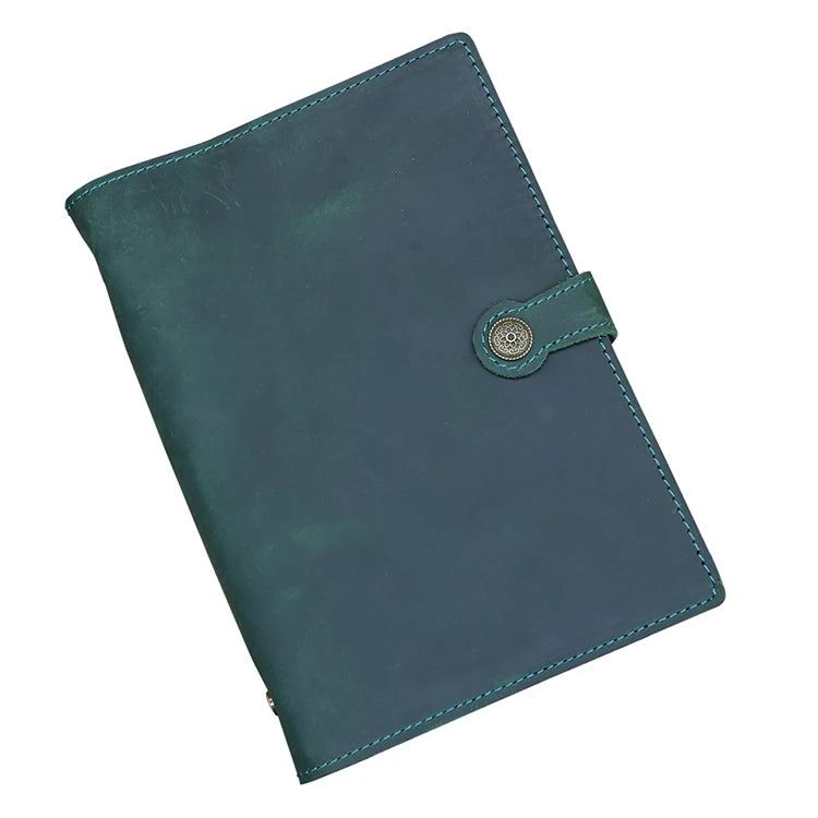 Unique Refillable Blank A5 Kraft Paper Genuine Leather Handmade Creative Journal 6 Ring Binder Personalized Writing Notebooks