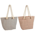Manufacturer Wholesale Custom Striped Canvas Bag Cotton Rope Handbag Large Capacity Beach Bag OEM