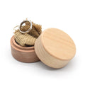 Handmade Portable Eco-Friendly Wooden Jewelry Packaging Box Personalized Round Wedding Ring Box with Custom Logo for Home Use