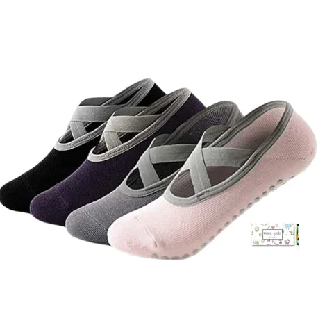 Wholesales Sticky Sock for Pilates Pure Barre Walking Bikram Fitness Cross Straps Socks With Grips Non Slip Yoga Socks for Women