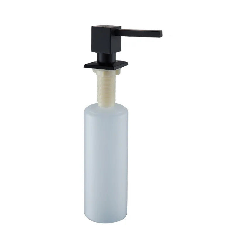 Brass Finished Metal Modern Kitchen Dish Soap Dispenser Built Counter Top 2306R Deck Mounted Square Pump