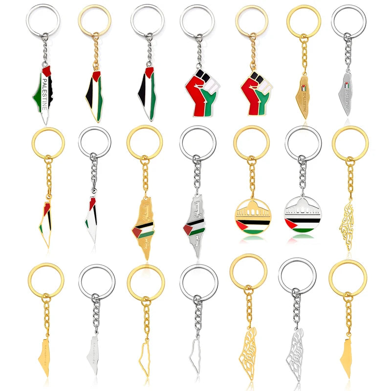 Hot Sales Stainless Steel Palestine Key Chain New Design Palestine Metal Keychain