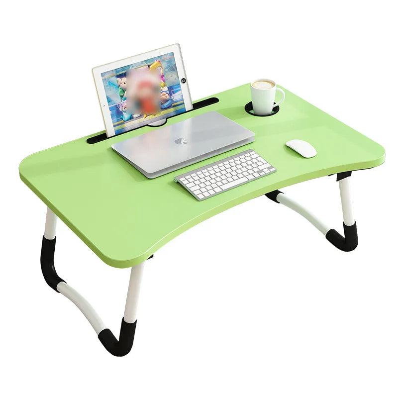 Hot Sell Small Over Bed Table for Laptop Leisure Time Eat in Beds Computer Desk With Folding Aluminum Legs Children Study Tables