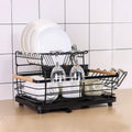 Household Kitchen 2 Tier Over the Sink Dish Drying Drainer Rack for Chopping Board Cup Bowl Spoon Organizer