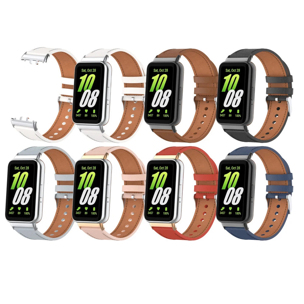 ShanHai for Samsung Galaxy Fit 3 Leather Watch Band for samsung galaxy Fit 3 Wristband Belt for Fit 3 Bracelet Replacement Strap