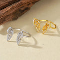 Personality S925 Sterling Silver Zircon Butterfly Open Ring Cubic Zircon Butterfly Ring for Women