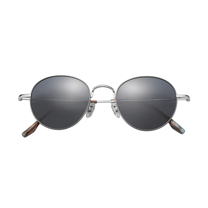 Fashion Designer Custom Logo Polarized Sunglasses for Men and Women with Gold Titanium Frames