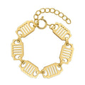 Hypoallergenic PVD 18K Gold Plated Stainless Steel Open Geometric Tag Link Bracelet for Women Trendy Fashion Jewelry B212262