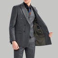 Italian Men's Slim-Fit Casual Three-Piece Suit Exquisite V-Neck Business & Wedding Stripes Spring Versatile Formal Suit Set