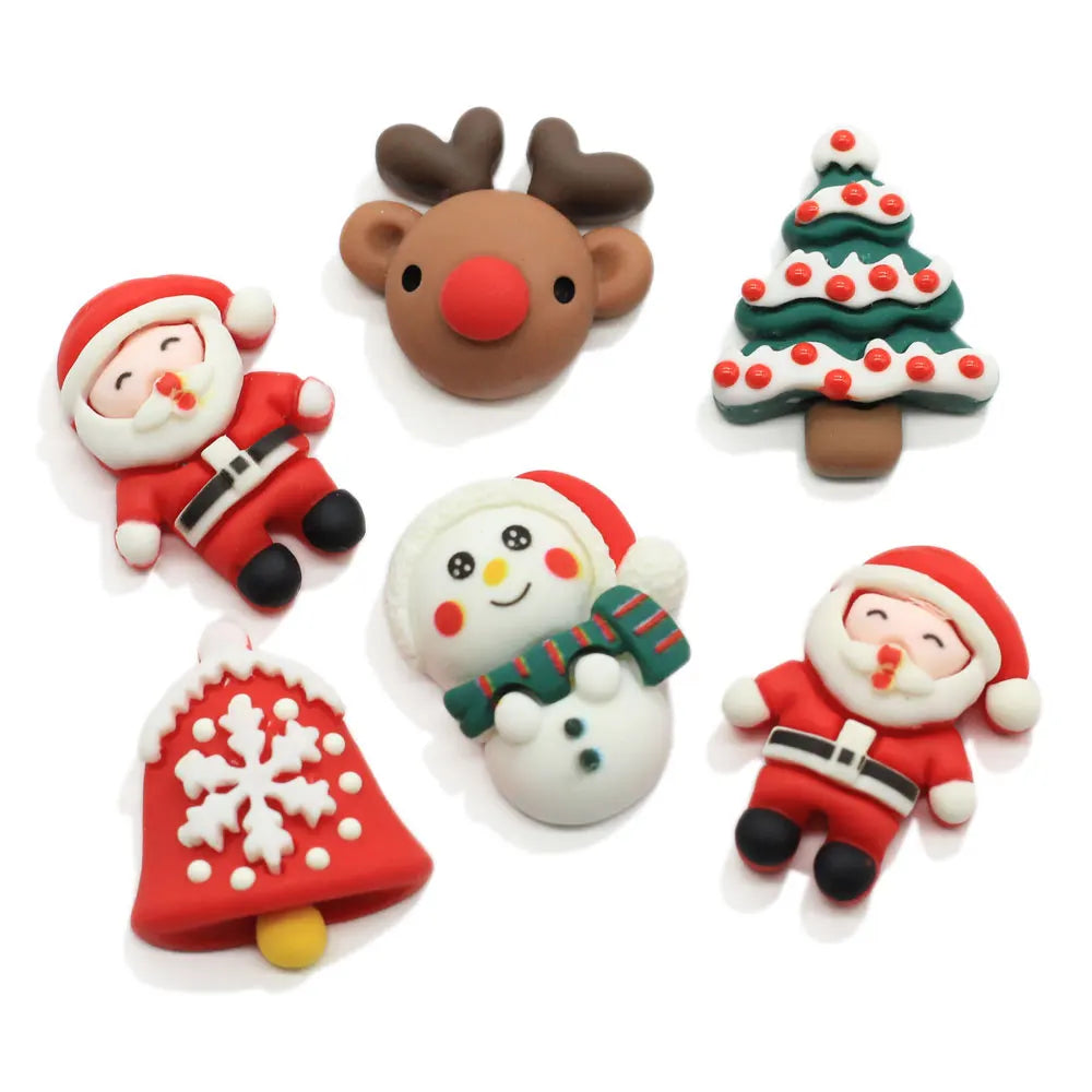 Resin Christmas Series Crafts Flatback Cabochon Scrapbooking Decoration DIY Embellishments for Phone Decor Parts