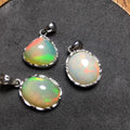 Hand Made 925 Sterling Silver Fine Jewelry Crystal Healing Stone Large Natural Opal Charm Pendant