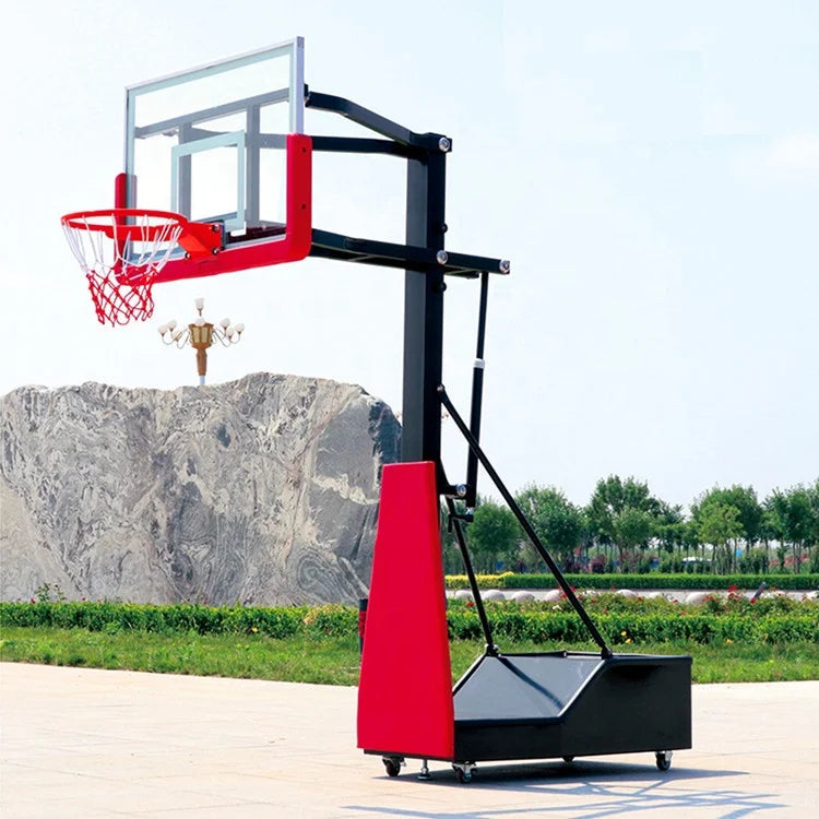 Outdoor Portable Inground Basketball Hoop Indoor in Ground Basketball goal Posts 10ft Adjustable Foldable Basketball Hoop Stand