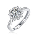 1CT Sterling Silver 925 Moissanite Ring Women's Fashion Luxury Wedding Ring Mossanite Jewelry Gift