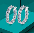 Gra Certified 2.6ct D Color Moissanite Diamond Huggie Hoop Riviera Tennis EarringsWomen Wedding 925 Sliver Jewelry Romantic Lock