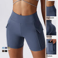 MIQI Four-Way Stretch Butt Lifting Fitness Shorts Women Fitness Biker Shorts High Waist Booty Yoga Shorts