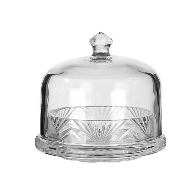 Smart Creative Glass Cake Cover Wholesale Small Glass Cake Plate with Cover