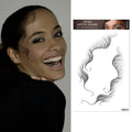 2022 Hair Pony Tail Styles Tattoo Sticker Temporary Face Tattoo Sticker Template Edges Bangs Tattoo Sticker