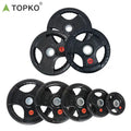 TOPKO Factory Black Rubber Barbell Plate for Weight Lifting Training Durable Using Rubber Plate