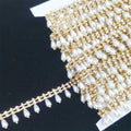 S237 17mm Wholesale Crystals Pearl Chain for Jewellery Making Crystals Rhinestone Gold Chain Pearl Beads Trimming