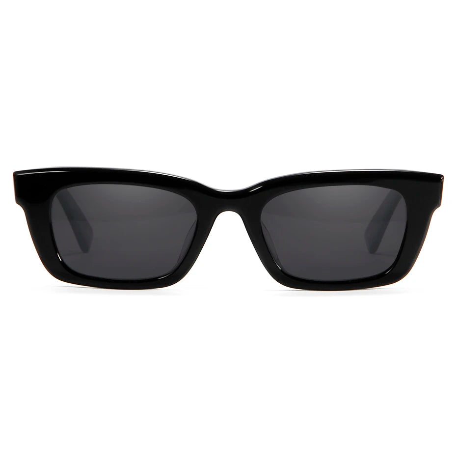 Designer Korean Style Acetate Frame Small Lens Rectangular Sunglasses Women Vintage Polarized Shades Hip-hop Sun Glasses Men