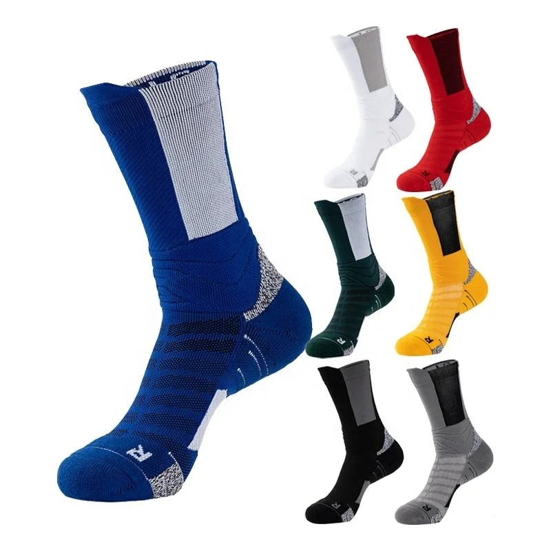 Wholesale Padded Terry Gym Training Socks Youth Athletic Basketball Sports Crew Socks for Men