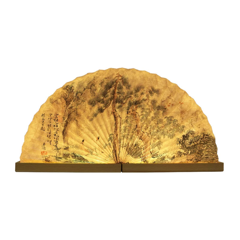 New Products 2024 Unique Custom Pattern Special Paper Small Business Idea Premium Corporate Gifts Folding Lamp Fan Lights Gift