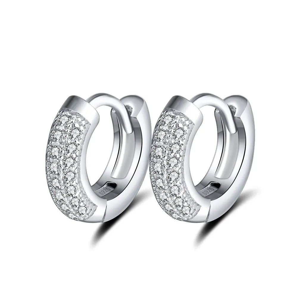 SE103 RINNTIN Small 925 Silver Huggie Hoop Earrings for Women