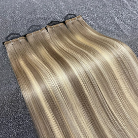 Slavic Raw Human Hair Flat Weft 12A Best Quality Double Drawn Russian Virgin Flat Weft Hair Extensions