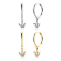 FUAMAY Aretes Sterling Silver 925 Leaf Pendant Earring Zircon Marquise Cut Leaf Earrings