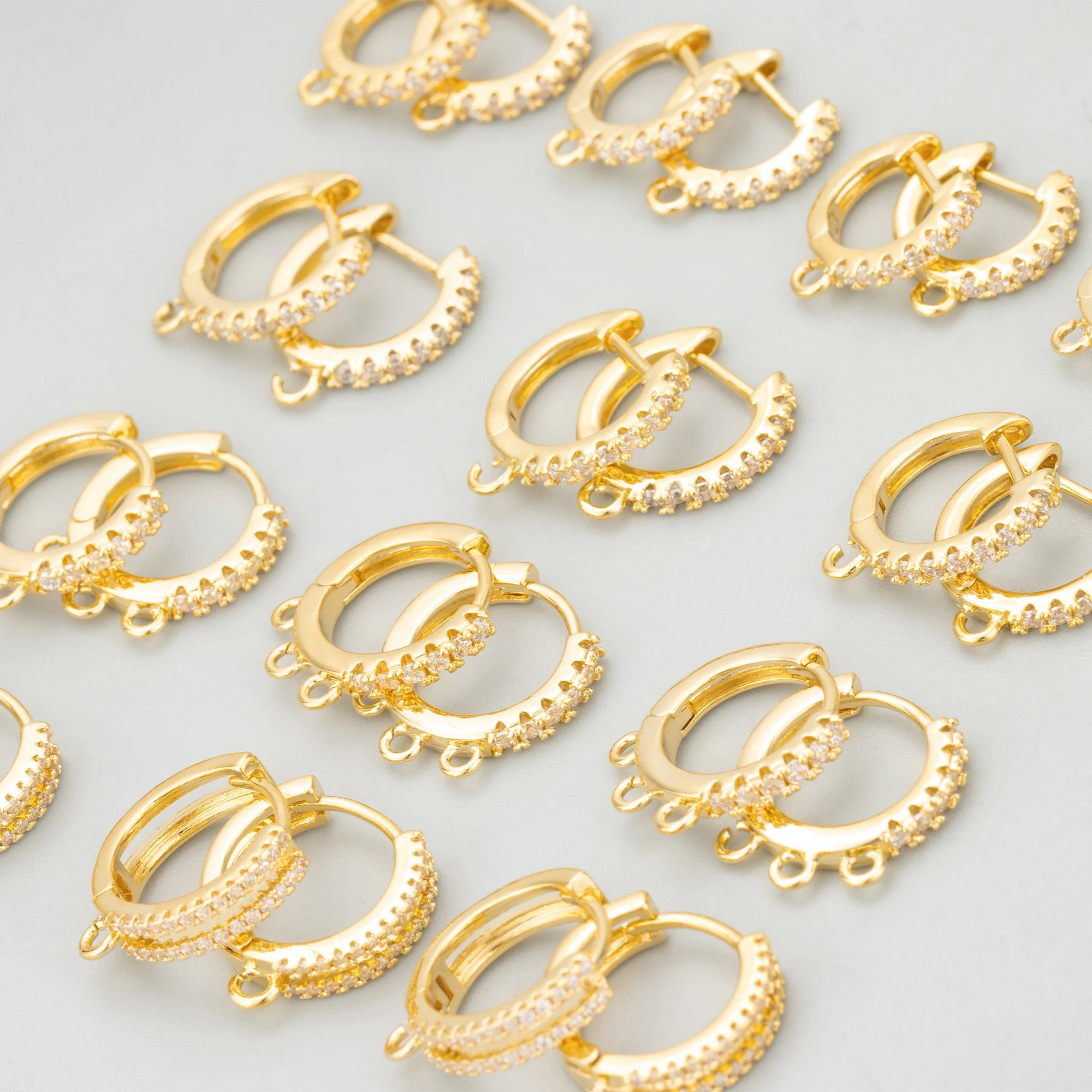 MG23  6pcs/lotwholesale Jewelry Accessoriesnickel Free18k Gold Rhodium Platedcopperzirconsclasp Hooksdiy Earrings