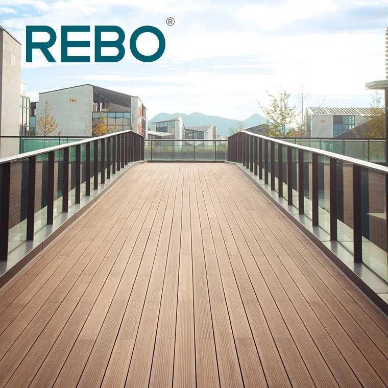 European Style Smooth Bamboo Decking Panels Click-to-Install Outdoor Flooring Slip-Resistant Anti-Slip Waterproof Fireproof